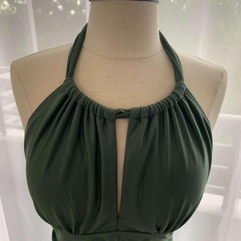 NWT Moontide High Neck Olive Swimsuit size 10